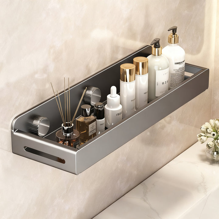 Invisible bathroom wall shelf without drilling