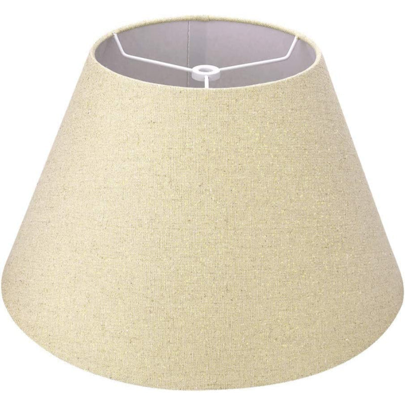 Stornfield | Medium Barrel Fabric Lamp Shade for Table and Floor Lamps, 7x13x7.8 Inches, Natural Ventilated Linen, Handmade, Spider (White)