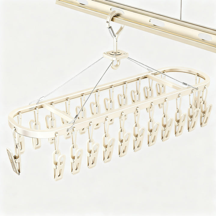 Aluminum drying rack with clips