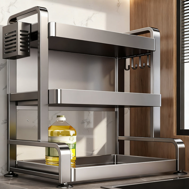 Multi-tier spice rack for the kitchen countertop