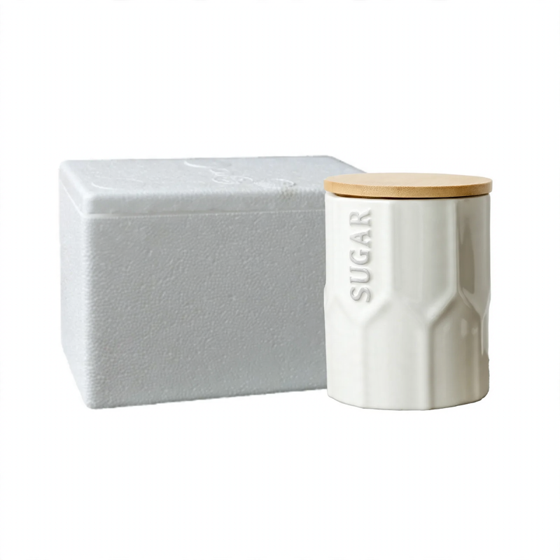 Ceramic storage jar with lid, modern design
