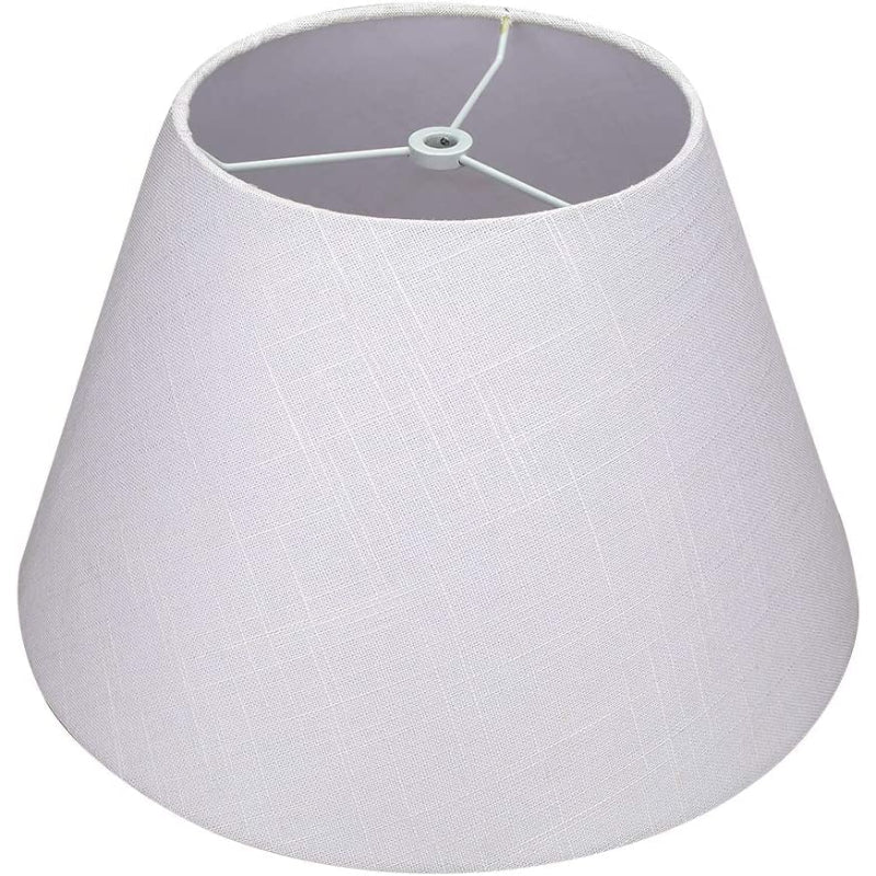 Stornfield | Medium Barrel Fabric Lamp Shade for Table and Floor Lamps, 7x13x7.8 Inches, Natural Ventilated Linen, Handmade, Spider (White)