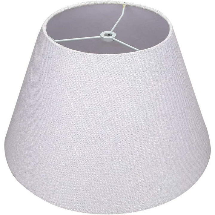 Stornfield | Medium Barrel Fabric Lamp Shade for Table and Floor Lamps, 7x13x7.8 Inches, Natural Ventilated Linen, Handmade, Spider (White)