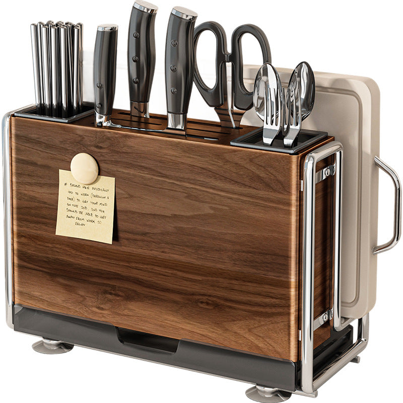 Multifunctional knife block shelf with magnetic function