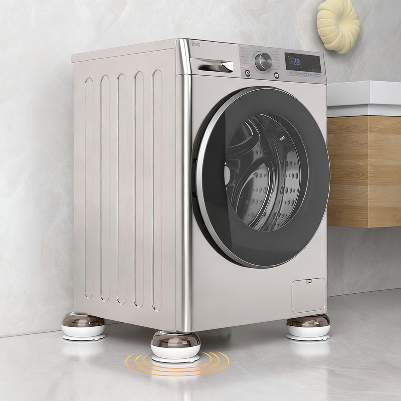 Wedge supports for washing machines with suction cups