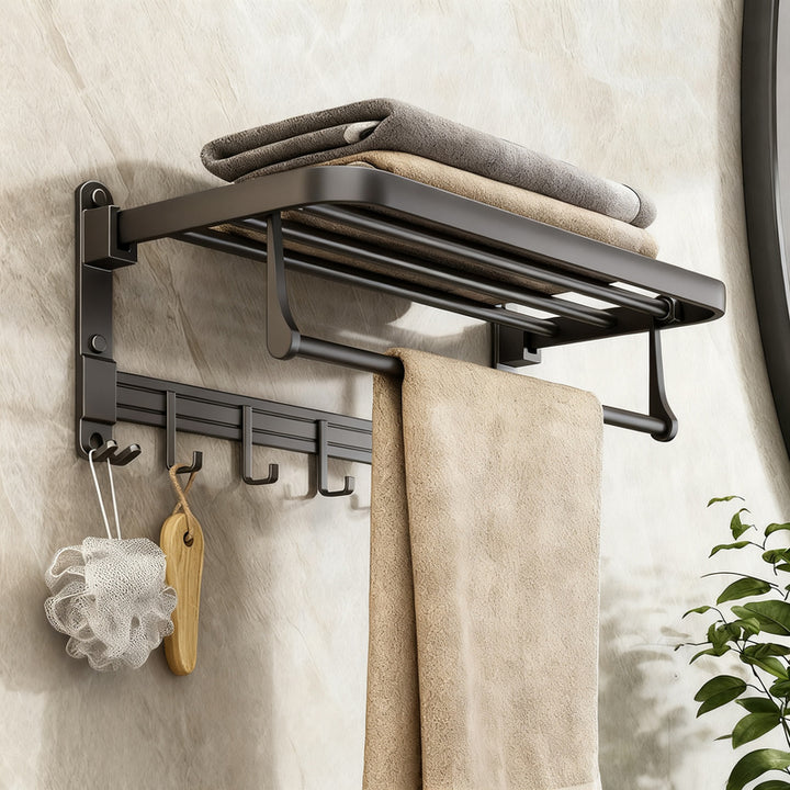Aluminum towel holder, foldable