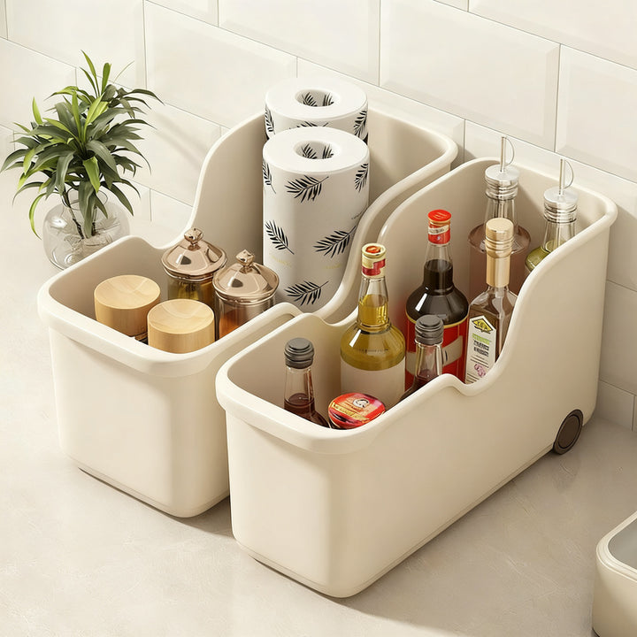 Plastic storage box with wheels, 18 L