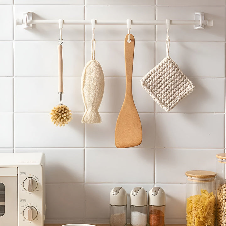 Compact swivel hanging shelf with 8 hooks | Stornfield