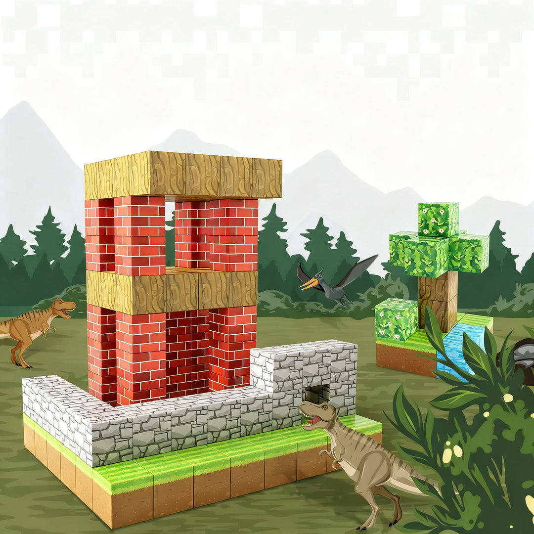 Magnet stick building blocks, multiple sizes