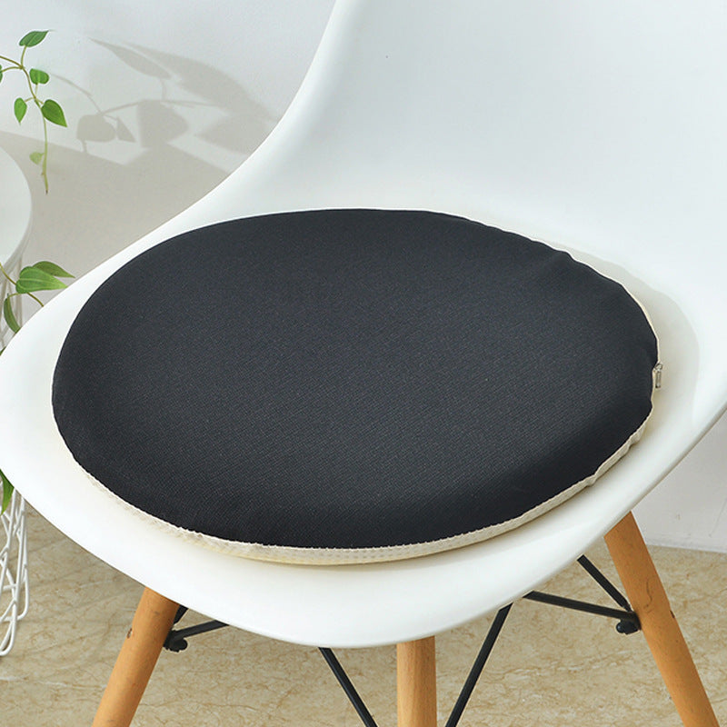 Round seat cushion made of cotton and linen