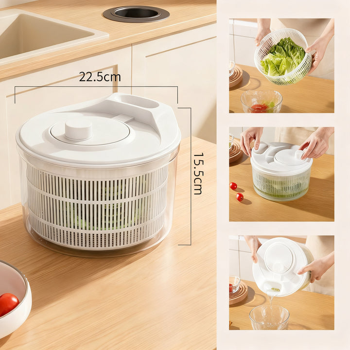Vegetable and salad spinner, manual