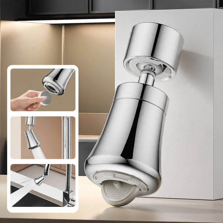 Retractable faucet attachment, 360° rotatable