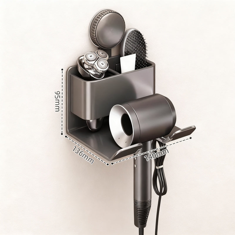 Suction cup holder for hair dryer and bathroom accessories