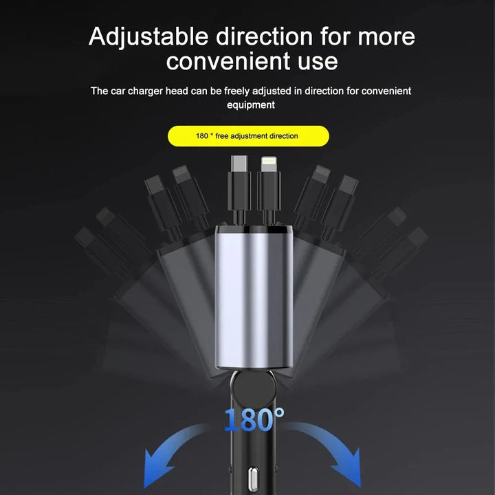 Foldable Car Charger with USB-C and USB-A – 120W Fast Charging | Stornfield