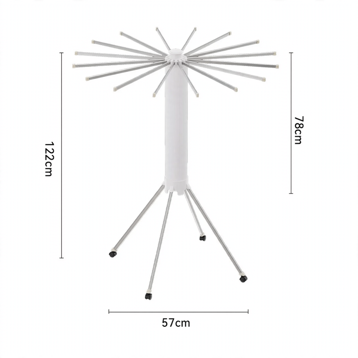 Standing laundry dryer, foldable, plastic