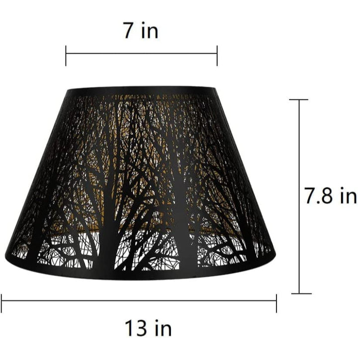 Stornfield | Medium Barrel Fabric Lamp Shade for Table and Floor Lamps, 7x13x7.8 Inches, Natural Ventilated Linen, Handmade, Spider (White)