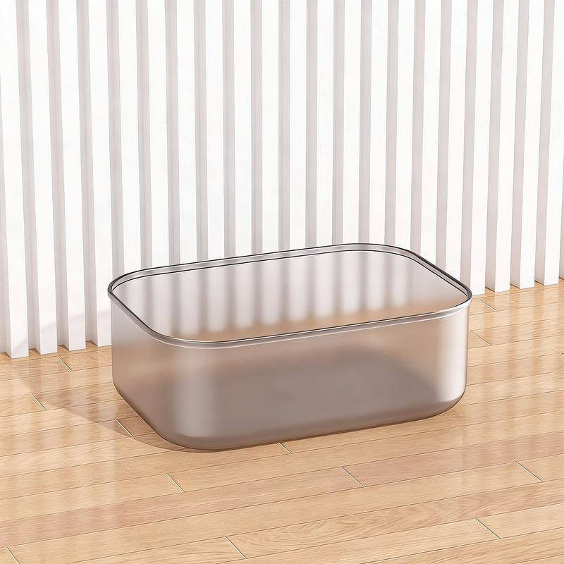 Transparent storage box made of plastic