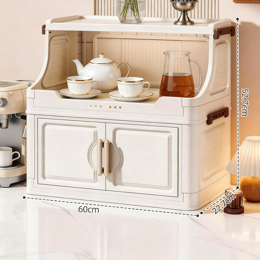 Foldable storage cabinet with three levels