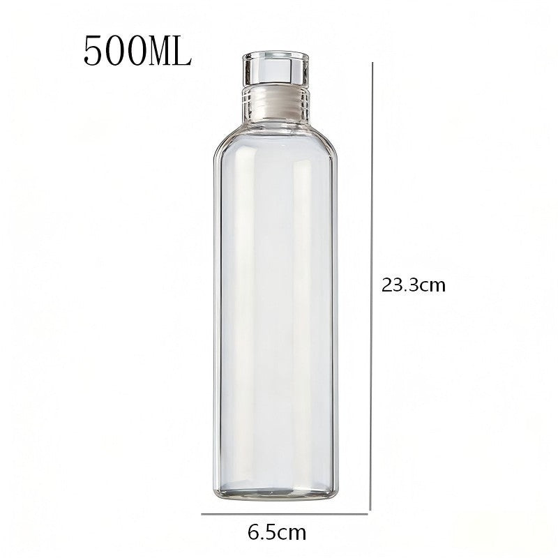 Borosilicate glass bottle for filling, transparent
