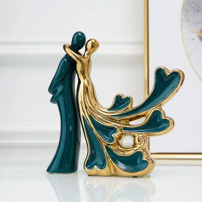 Ceramic decorative figure, modern design, white ceramic