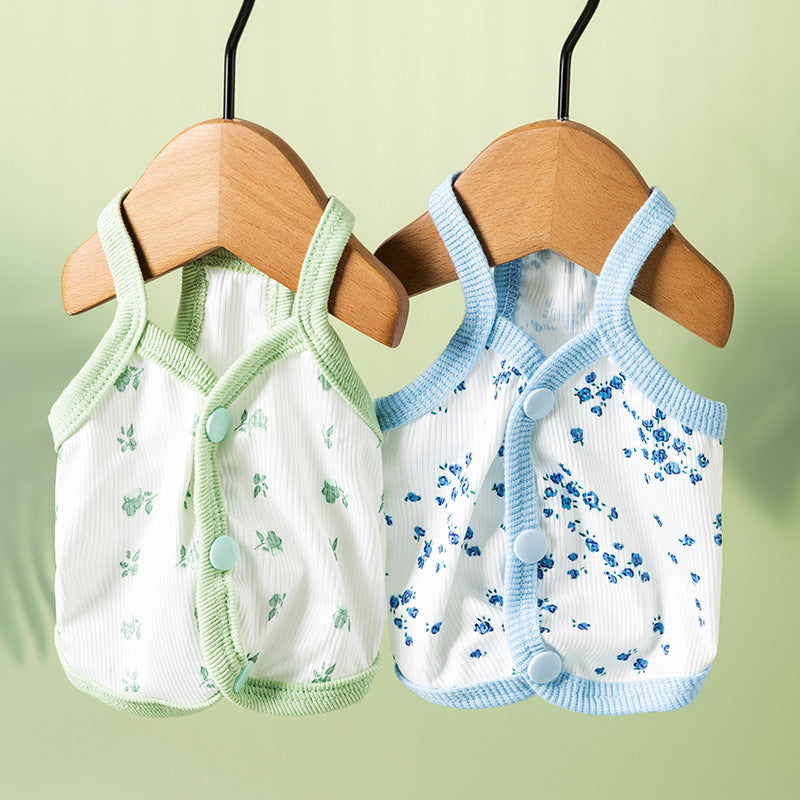 Summer strap dress for cats and small dogs, cotton