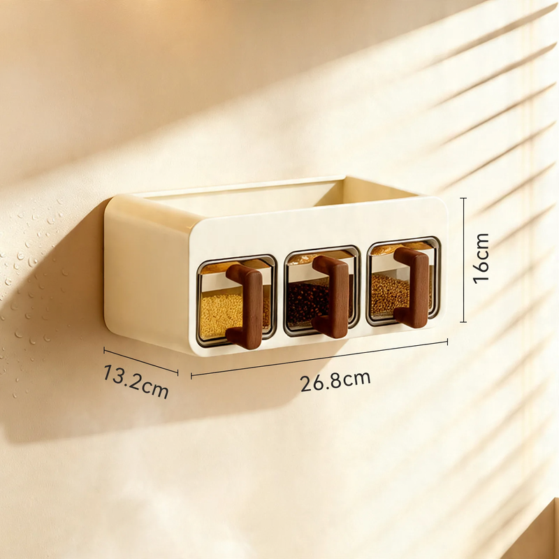 Spice box set for hanging, 2 or 3 compartments