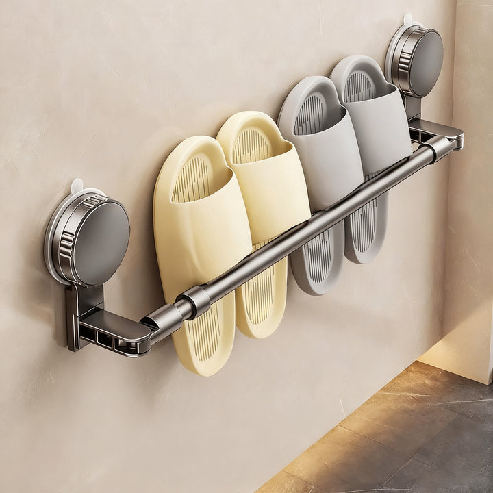 Wall-mounted slipper rack with suction cup, extendable