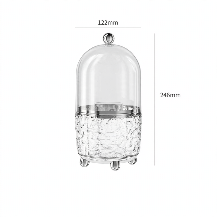 Rotatable cosmetic organizer with dust protection, 8 L