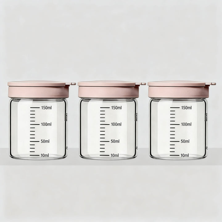 Borosilicate glass storage jar with measurement scale