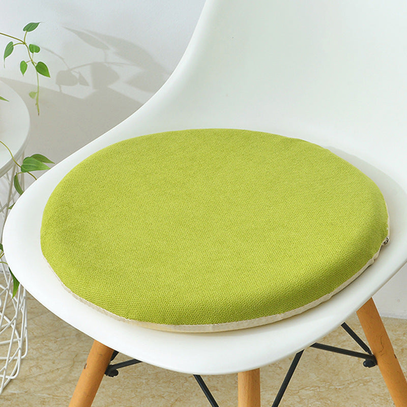 Round seat cushion made of cotton and linen