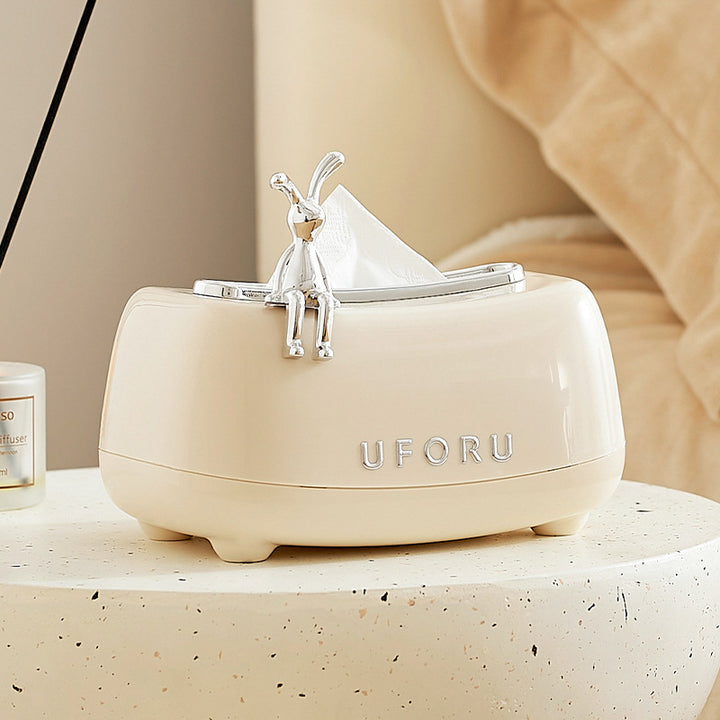 Tissue box with spring mechanism, waterproof