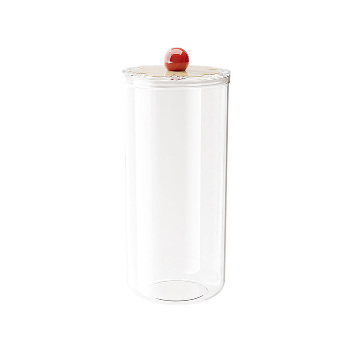 Plastic storage container, round, transparent