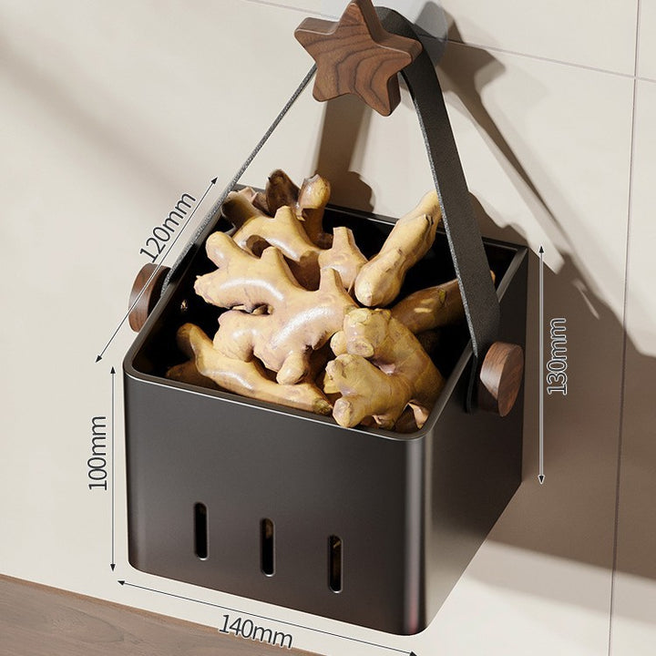 Wall-mounted storage container for kitchen ingredients