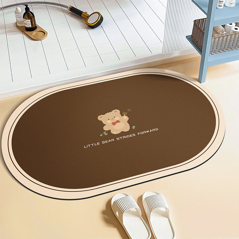 Cartoon doormat made of faux fur, washable