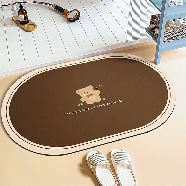 Cartoon doormat made of faux fur, washable