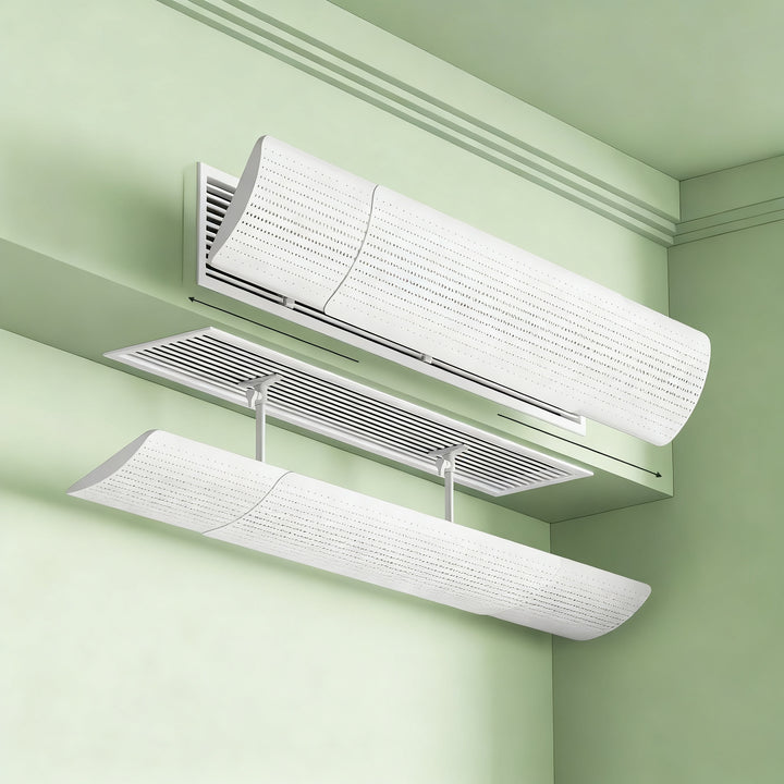 Air conditioning wind deflector for ceiling cassette
