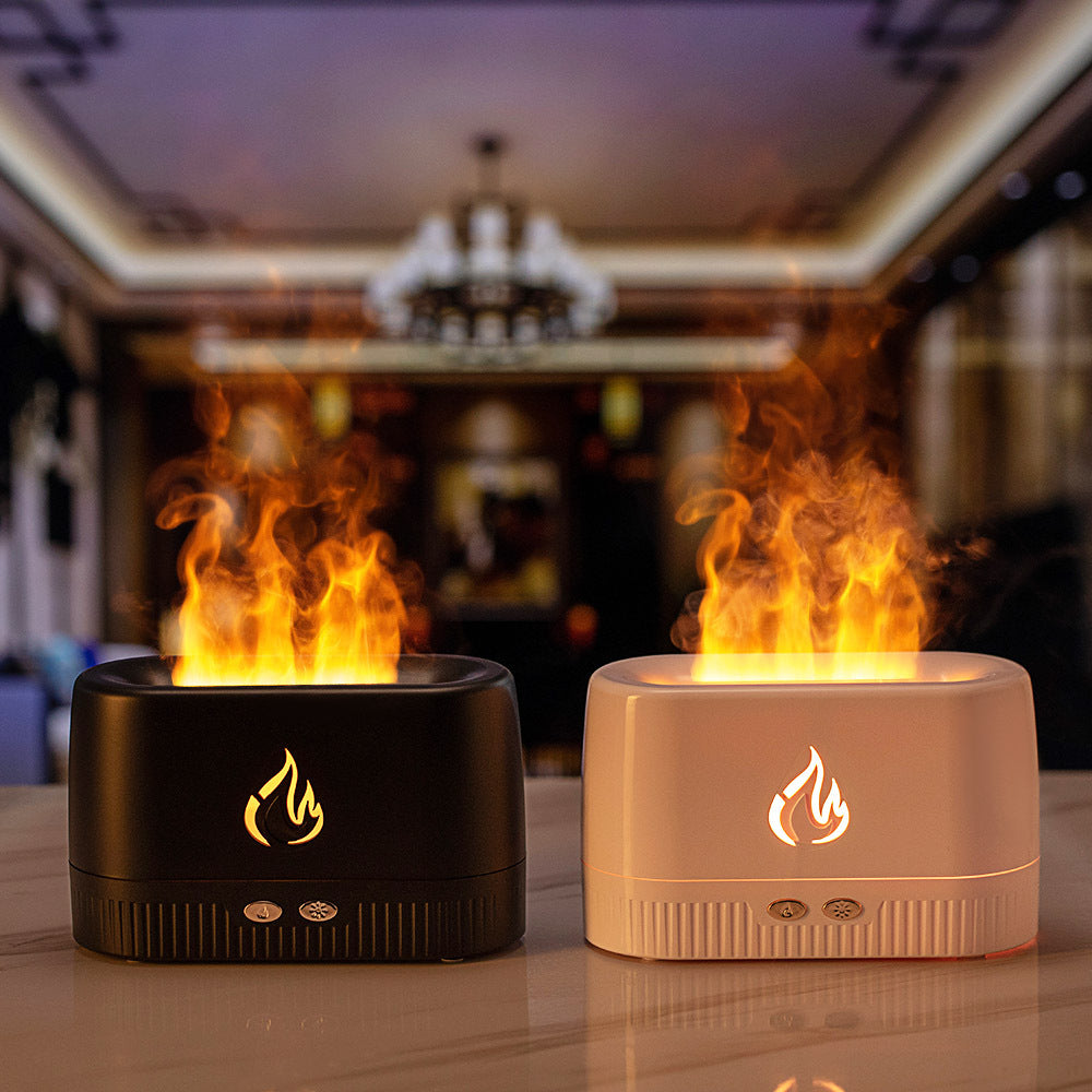 Table Aroma Diffuser with Flame Effect and LED Light