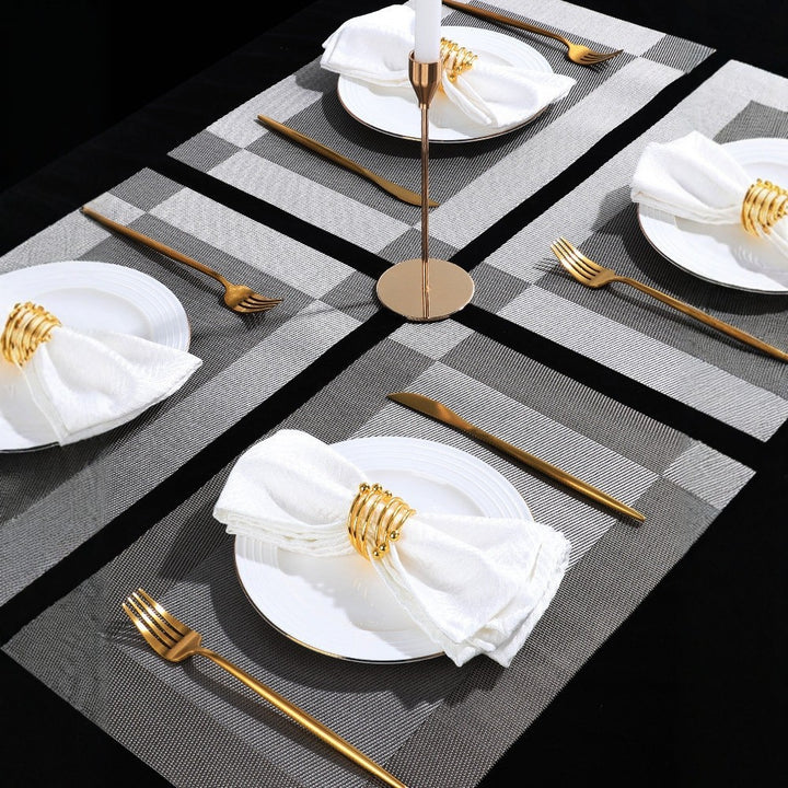 Polyester placemat, square, patterned