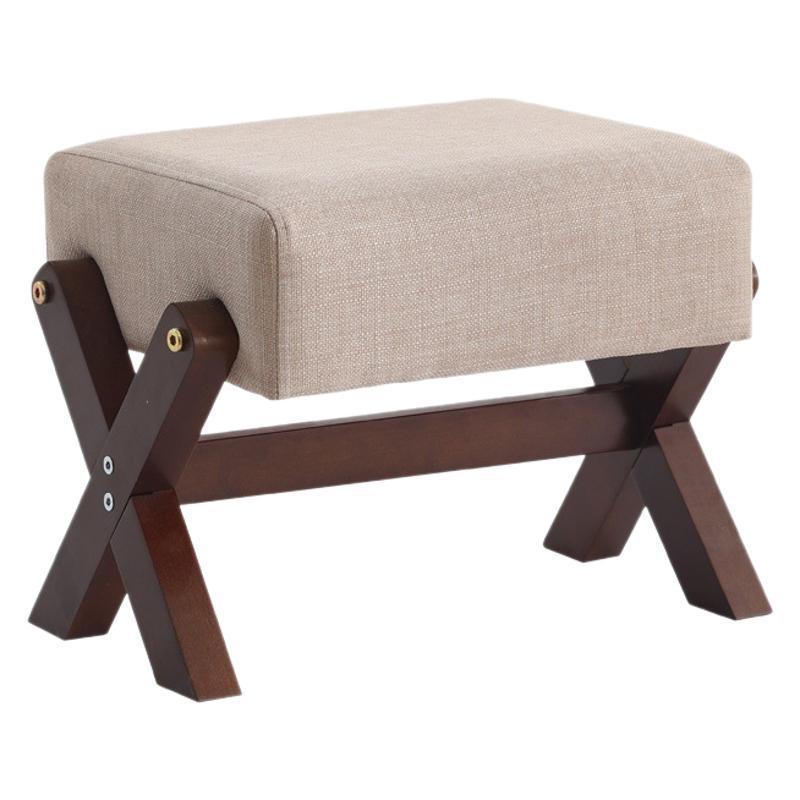 Children's footstool made of rubber wood, square