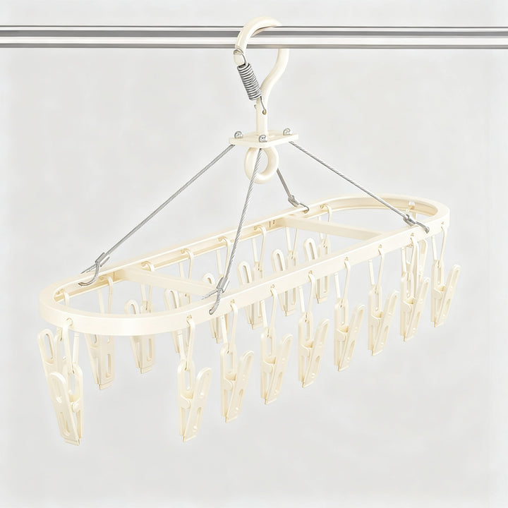 Aluminum drying rack with multiple clips