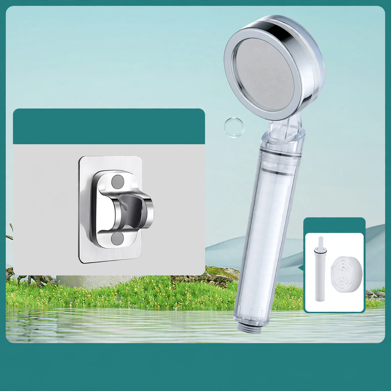 Shower head with filtration system and rain function