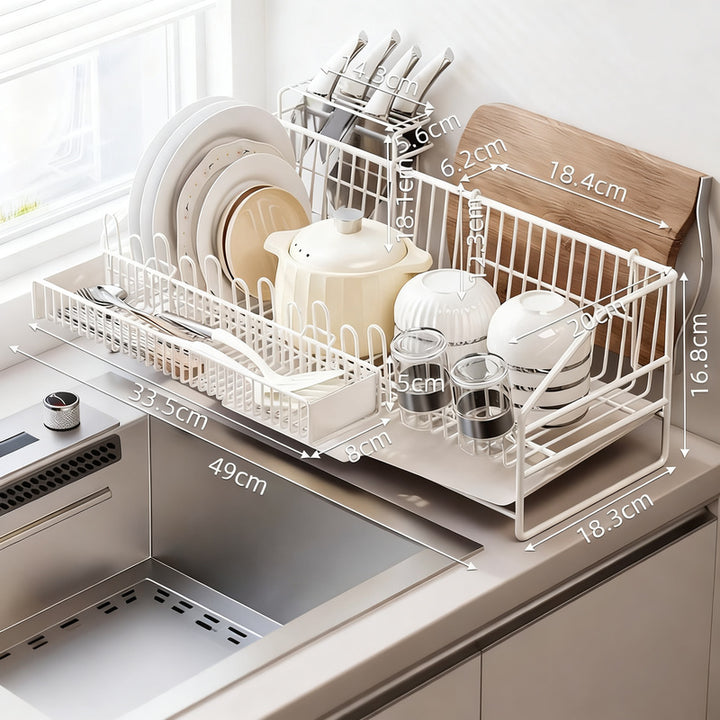 Stainless steel drying rack for dishes and cutlery