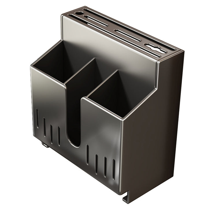 Stainless steel wall shelf for knives and chopsticks
