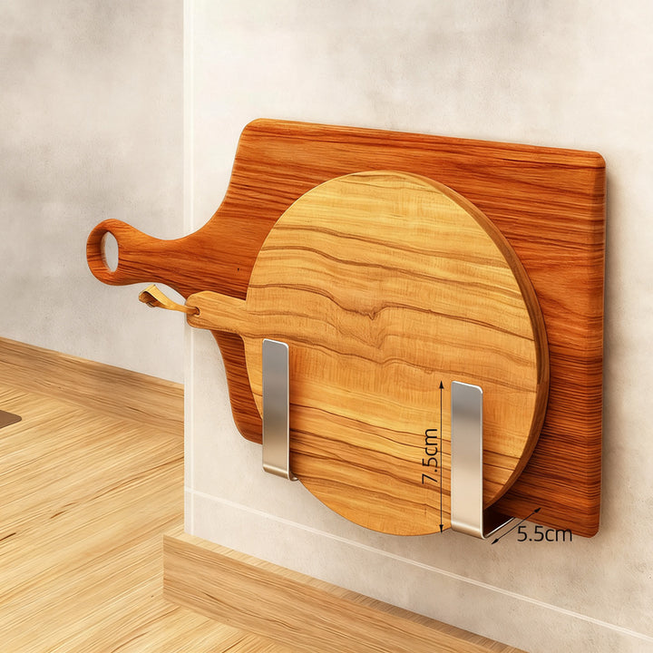 Wall-mounted kitchen shelf made of aluminum without drilling