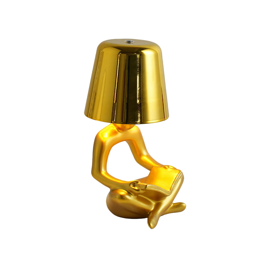 Abstract reader figure table lamp, multi-colored selectable