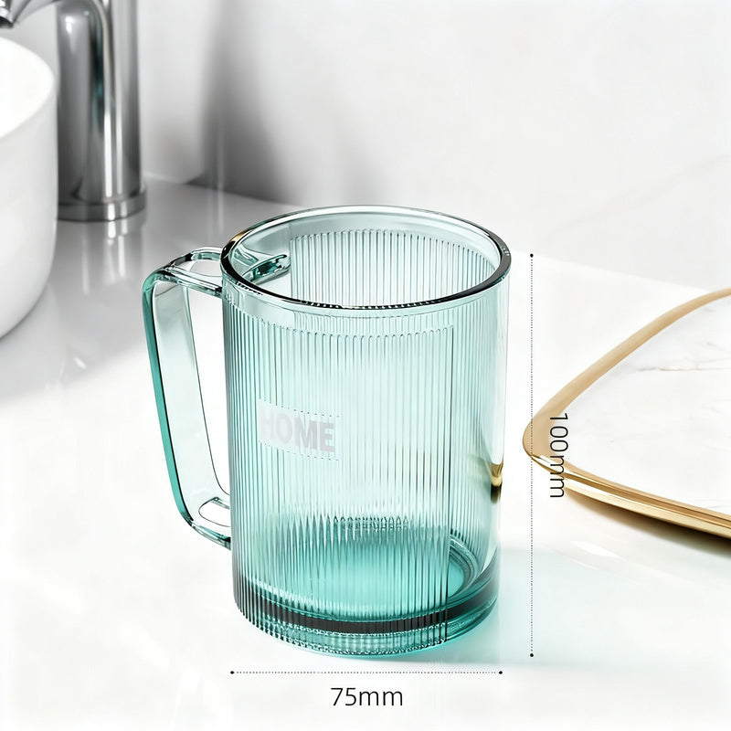 Toothbrush cup with handle, plastic, 51–100 ml