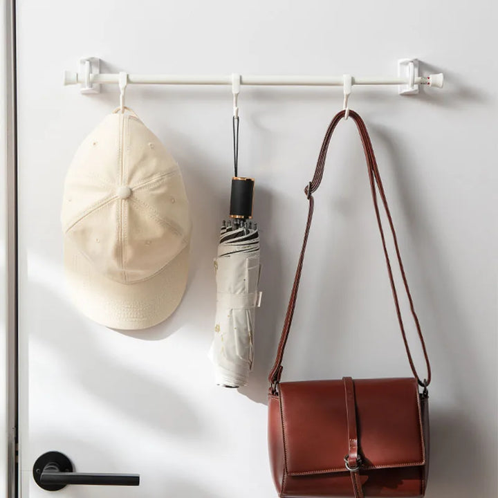 Compact swivel hanging shelf with 8 hooks | Stornfield
