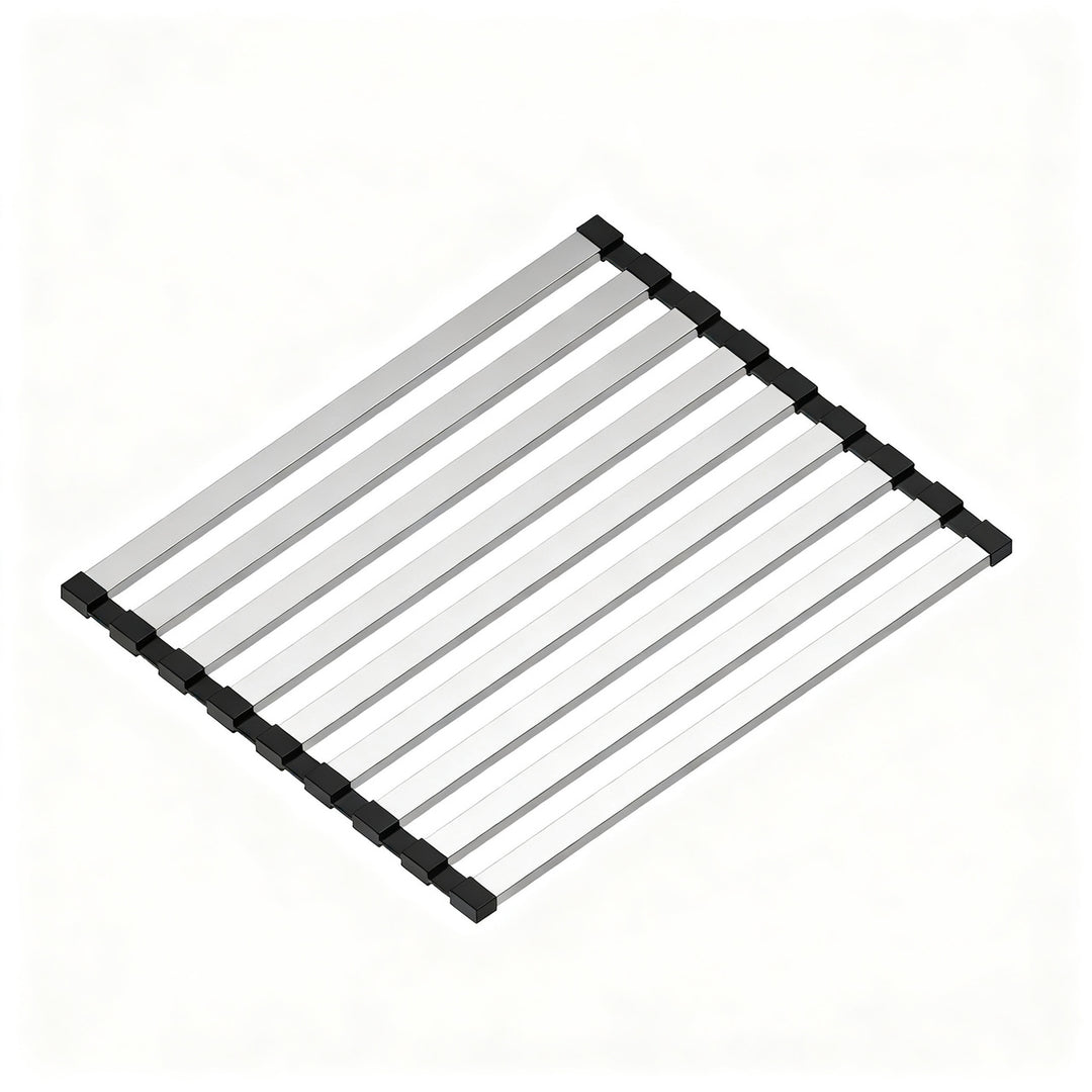 Stainless steel sink rack with rolling grid