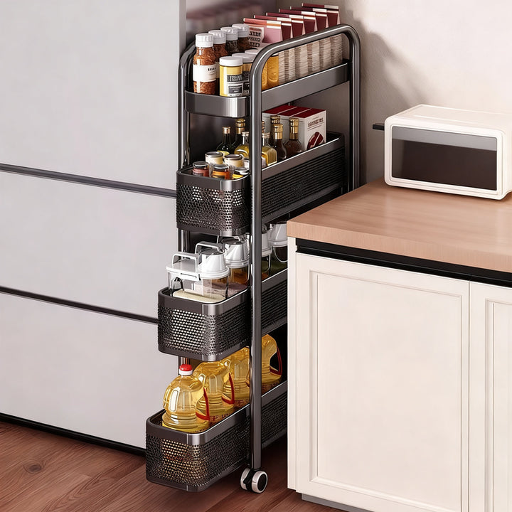 Narrow drawer organizer for kitchen and bathroom