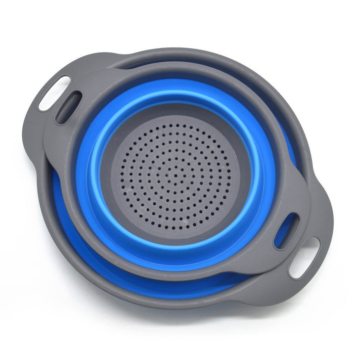 Folding vegetable bowl with strainer